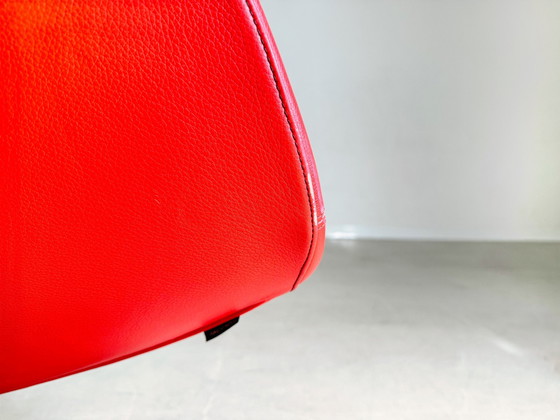 Image 1 of Original Moroso Sessel Leder Rot Patricia Urquiola Drehbar