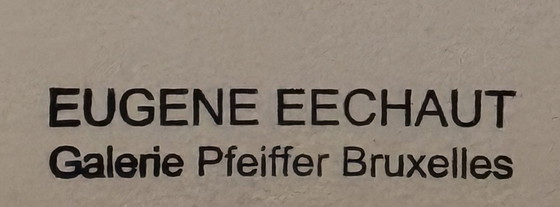 Image 1 of Eugene Eechaut ( 1928-2019 ) Wunderschönes Gouache-Gemälde Abstrakte nackte Frau / Galerie Pfeiffer Brüssel