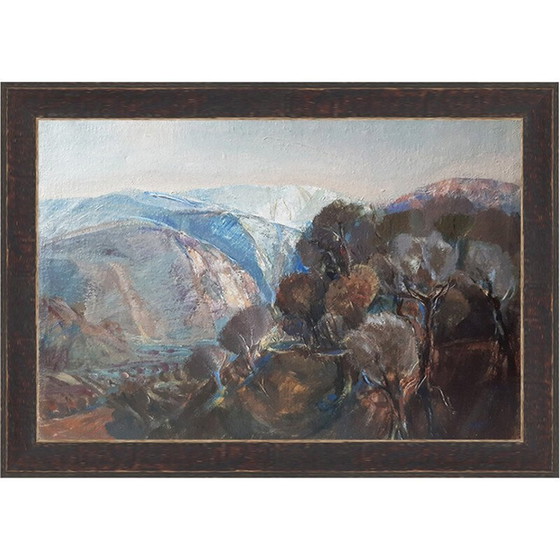 Image 1 of Vintage Gemälde Berglandschaft von Spartaco Zianna, Italien 1925s