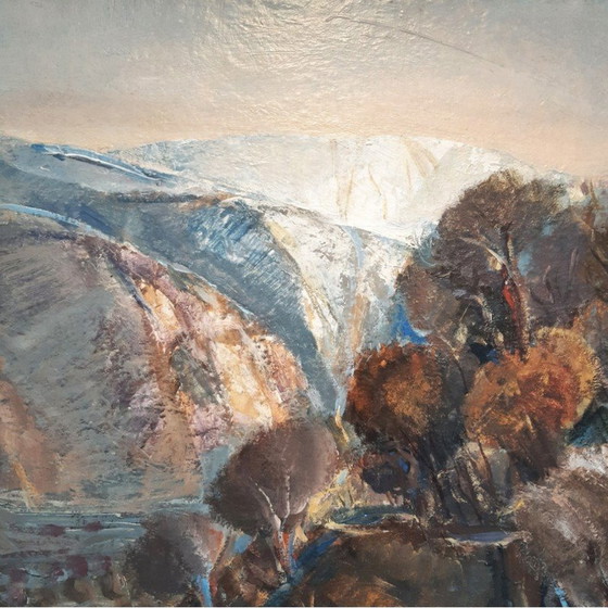 Image 1 of Vintage Gemälde Berglandschaft von Spartaco Zianna, Italien 1925s