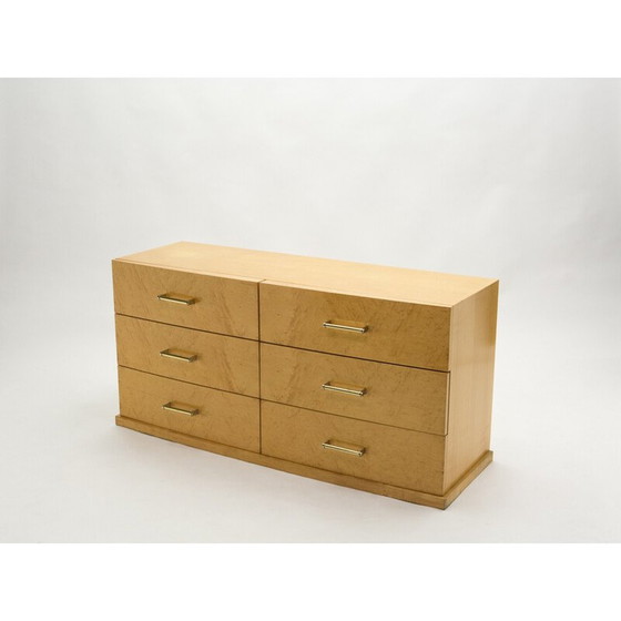 Image 1 of Vintage-Kommode im Art-Deco-Stil mit Messinggriffen aus Bergahorn, 1940