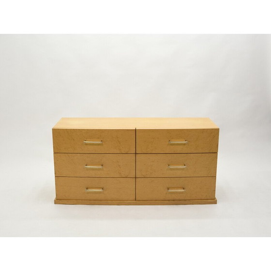 Image 1 of Vintage-Kommode im Art-Deco-Stil mit Messinggriffen aus Bergahorn, 1940