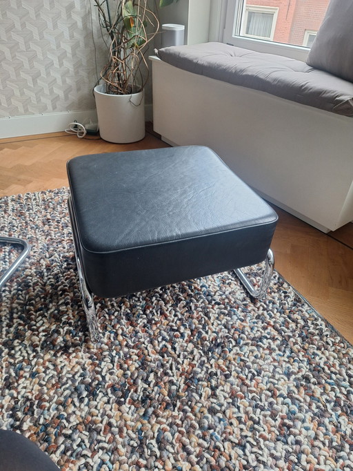 Gispen 443 Hocker Schwarz Leder