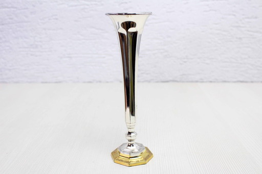 Art Deco Vase Aus Silbernem Metall Bmf