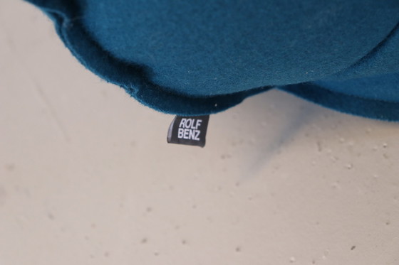 Image 1 of Rolf Benz 953 Pouf Sitzsack-Fußhocker aus Blau Wollstoff