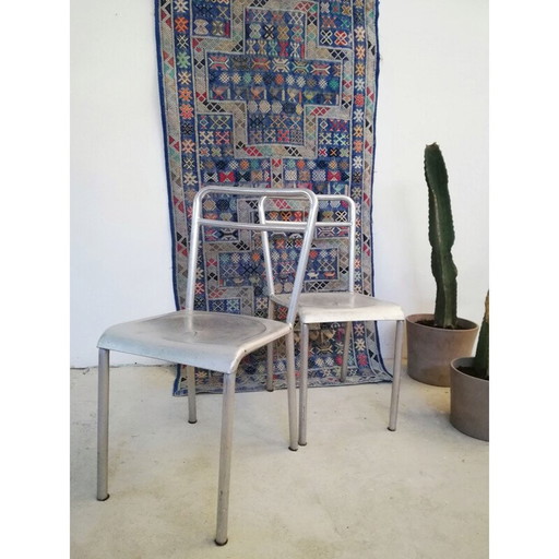 Vintage-Stuhl aus Aluminium für Montecatini, 1950er Jahre