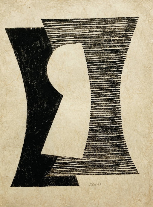 Geni Peter - Alte Tuschezeichnung - Original - 1960