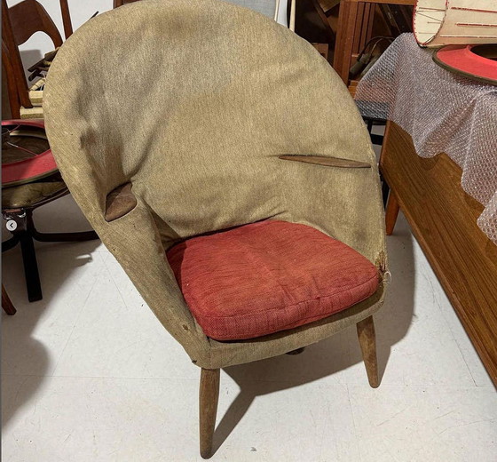 Image 1 of Early Oda Lounge Chair von Arnold Madsen 1950S / Neu gepolstert