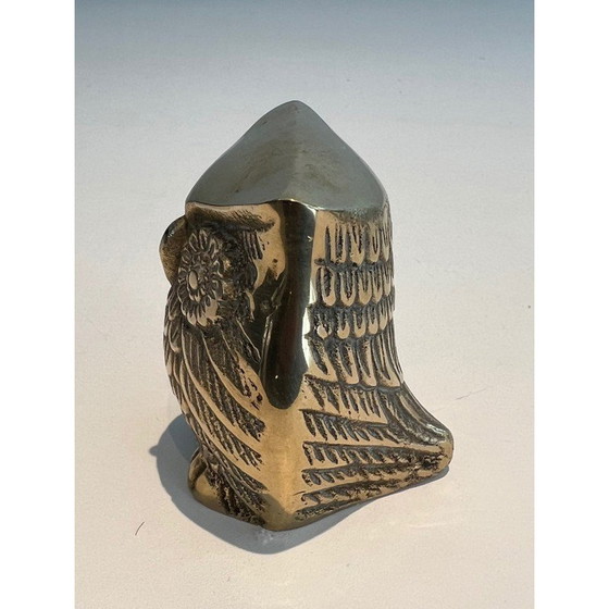 Image 1 of Satz von 3 kleinen dekorativen Eulen aus Messing, 1970