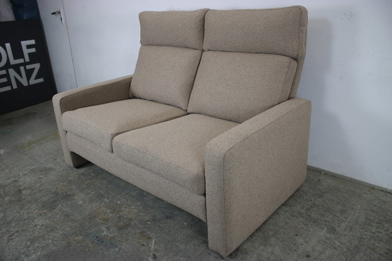 Image 1 of Cor Conseta Zweisitzer Couch Grau Uni Stoff Sofa Hohe Lehne Neub.
