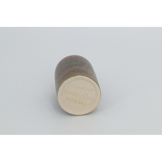 Image 1 of Satz von 3 Vasen aus erdbraunem Steinzeug von Gunnar Borg für Höganäs Ceramics, Schweden 1960