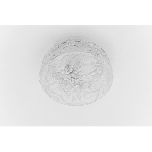 Botanische Deckenlampe aus transparentem Glas, Deutschland 1960