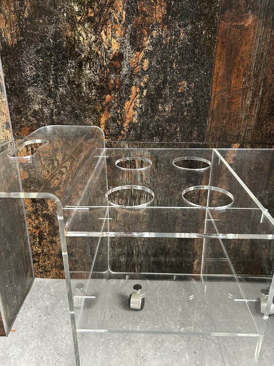 Image 1 of Getränkewagen aus Plexiglas aus der Jahrhundertmitte