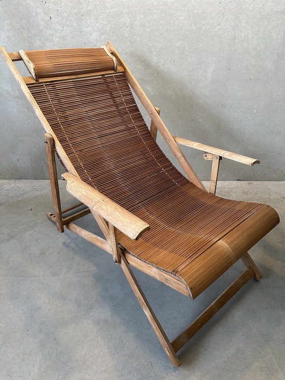 Image 1 of Weinlese-Chaise Longue - Bambus - Japandi