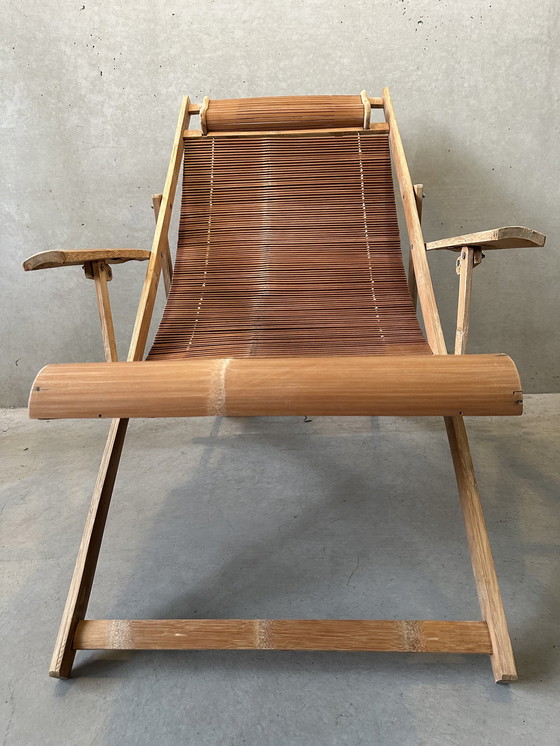 Image 1 of Weinlese-Chaise Longue - Bambus - Japandi