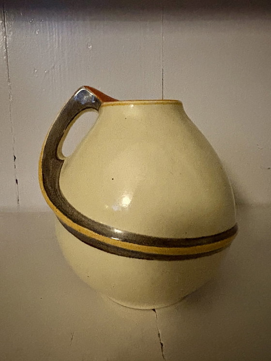 Image 1 of Kennemer Velsen Art Deco dekoriert Steingut Krug