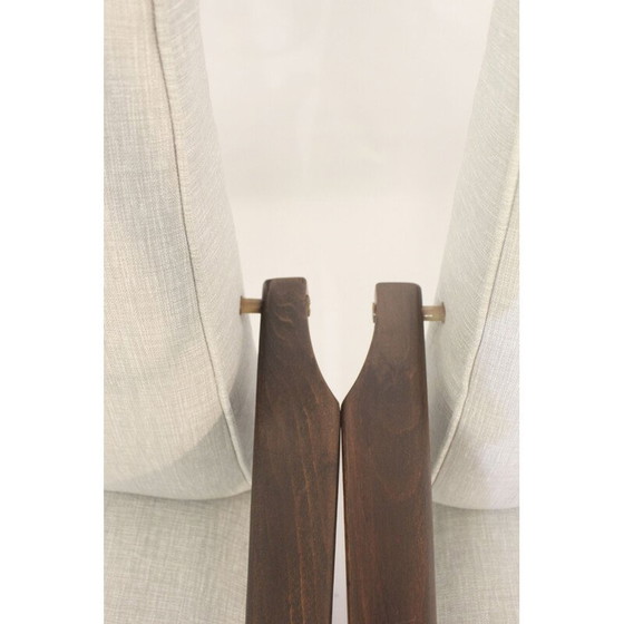 Image 1 of Paar 300-190 Vintage-Sessel mit grau meliertem Stoff von Henryk Lis, 1970