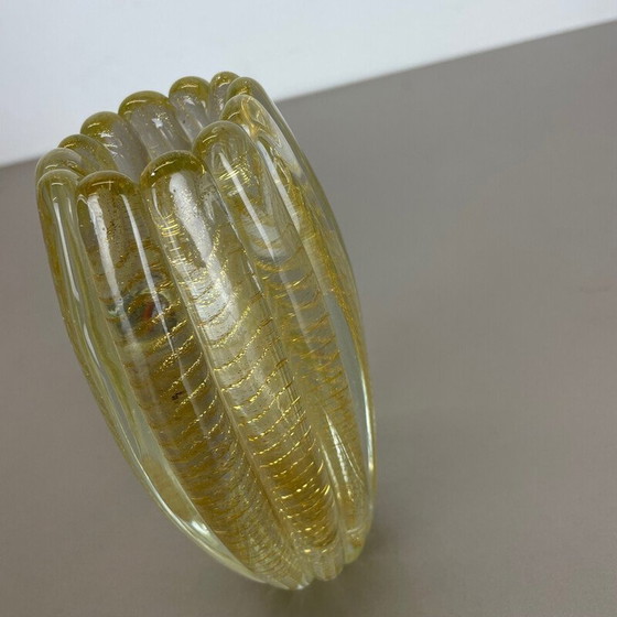 Image 1 of Vase aus Muranoglas Cordonato d'oro von Barovier und Toso, Italien 1970er Jahre