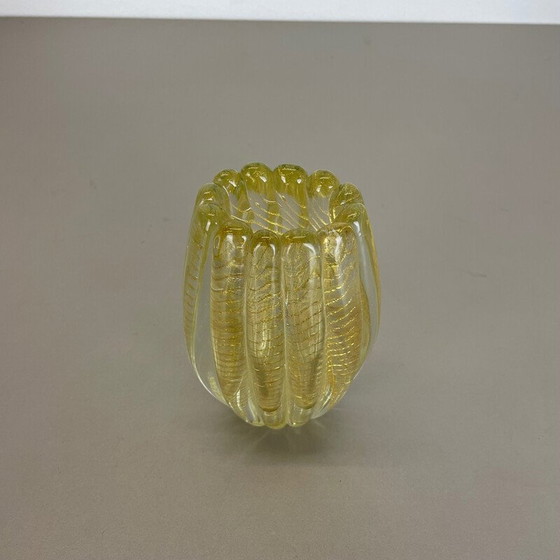 Image 1 of Vase aus Muranoglas Cordonato d'oro von Barovier und Toso, Italien 1970er Jahre