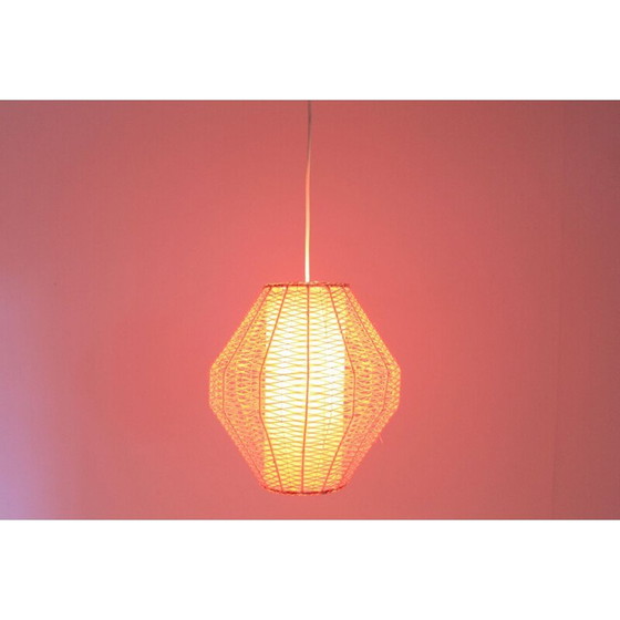 Image 1 of Orangefarbene Vintage-Pendelleuchte aus Dänemark
