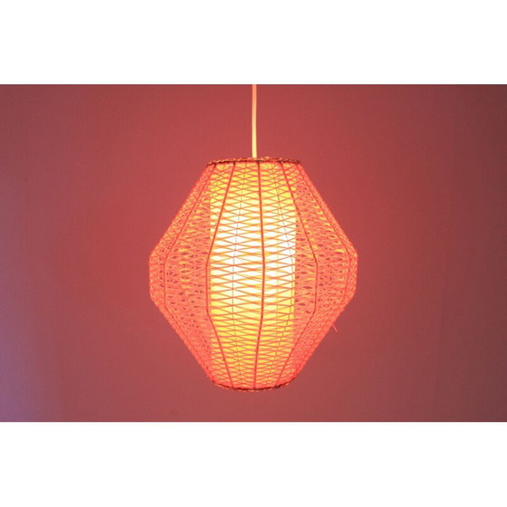 Image 1 of Orangefarbene Vintage-Pendelleuchte aus Dänemark