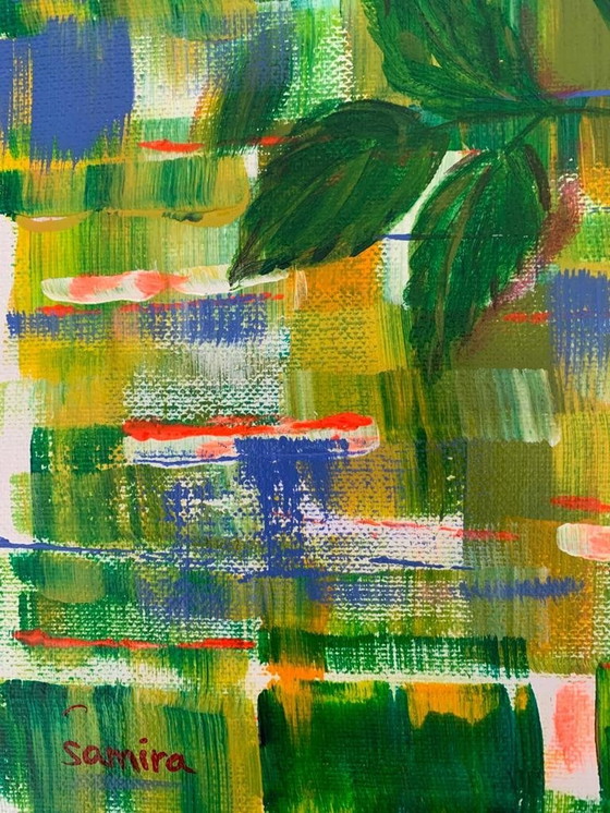 Image 1 of Acryl Auf Platte 30X40 Cm - Handsigniert - Rose