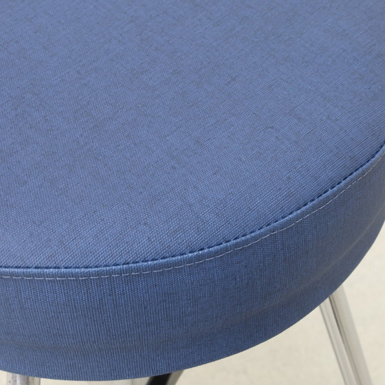 Image 1 of Verstellbarer Hocker in Chrom, 1960S Neu gepolstert