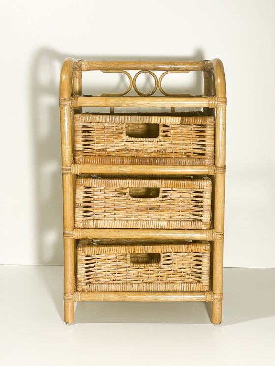 Image 1 of Vintage Nachttisch aus Rattan