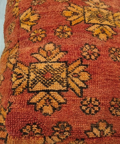 Vintage Marokkanischer Fußhocker, Berber Fußhocker Sitzkissen