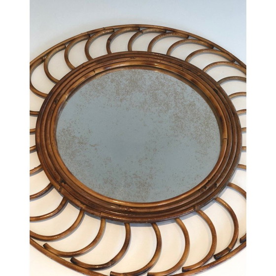 Image 1 of Spiegel aus Rattan, 1970