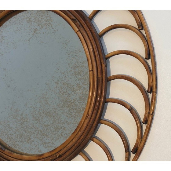Image 1 of Spiegel aus Rattan, 1970