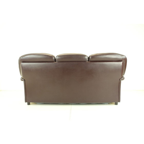 Image 1 of Dreisitziges Ledersofa, Tschechoslowakei 1970er Jahre