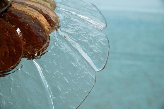 Image 1 of Midmod Glas-Hängeleuchte Orrefors, 60er Jahre Japandi Glas-Hängeleuchte