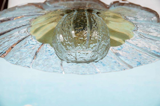 Image 1 of Midmod Glas-Hängeleuchte Orrefors, 60er Jahre Japandi Glas-Hängeleuchte