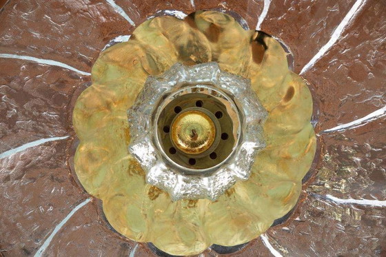 Image 1 of Midmod Glas-Hängeleuchte Orrefors, 60er Jahre Japandi Glas-Hängeleuchte