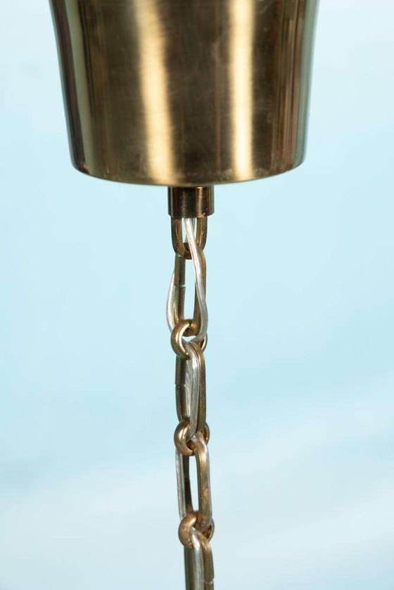 Image 1 of Midmod Glas-Hängeleuchte Orrefors, 60er Jahre Japandi Glas-Hängeleuchte