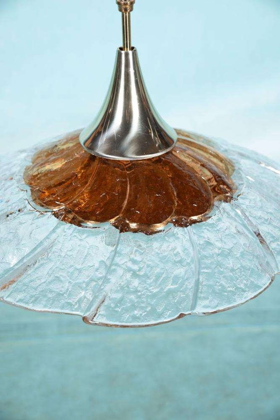 Image 1 of Midmod Glas-Hängeleuchte Orrefors, 60er Jahre Japandi Glas-Hängeleuchte