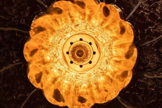 Image 1 of Midmod Glas-Hängeleuchte Orrefors, 60er Jahre Japandi Glas-Hängeleuchte