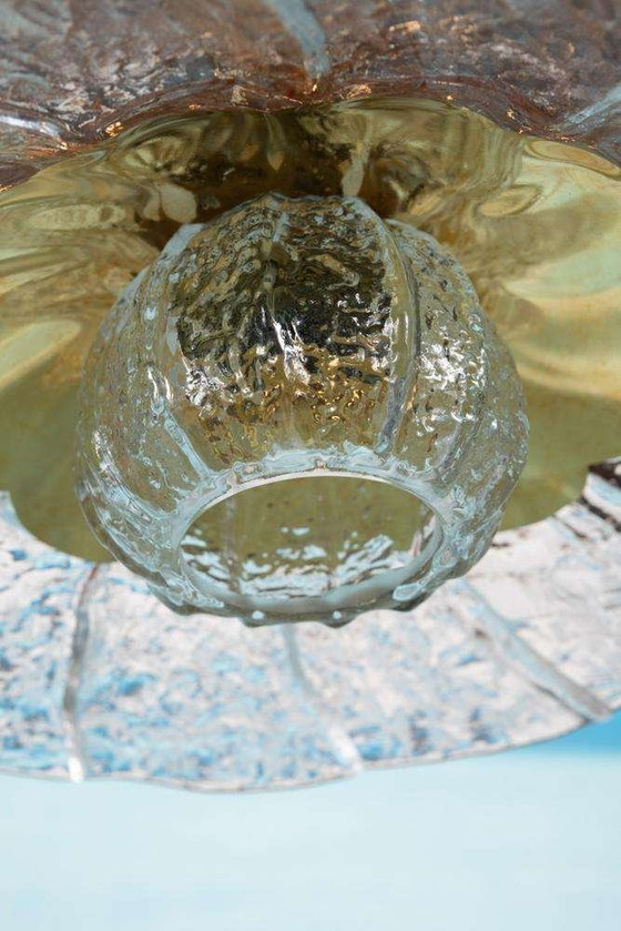 Image 1 of Midmod Glas-Hängeleuchte Orrefors, 60er Jahre Japandi Glas-Hängeleuchte