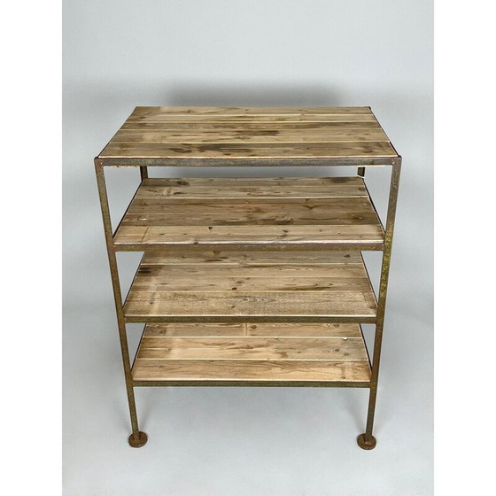 Image 1 of Vintage-Regal aus Metall und Holz, Tschechoslowakei