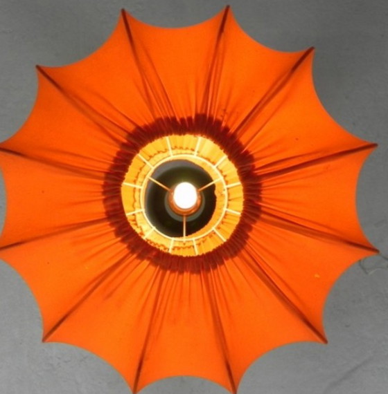 Image 1 of Weinflaschen-Tischlampe mit Stoffschirm, 1970er Jahre