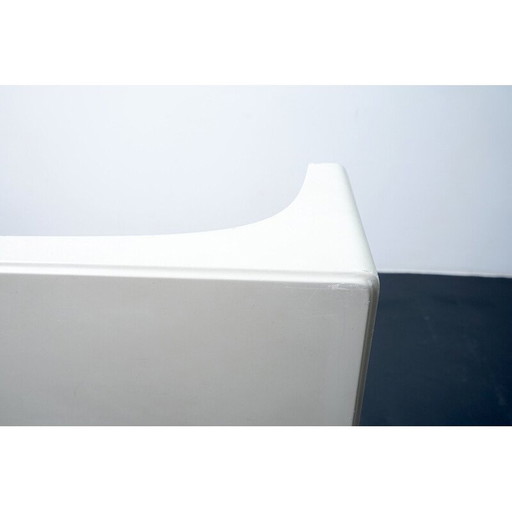 Vintage Kubismus Beistelltisch aus weißem Fiberglas, Deutschland 1970