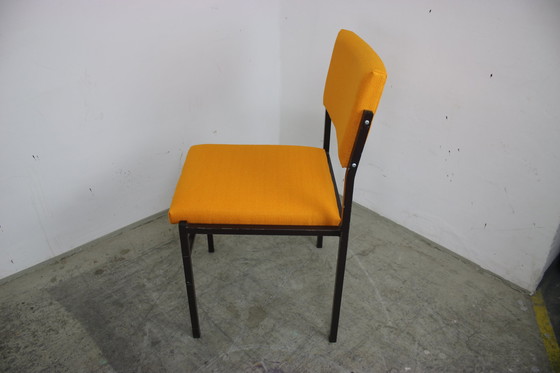 Image 1 of 6X L&C Arnold Stahlrohr Stühle Vintage Stuhl Set Orange Neubezug 60S