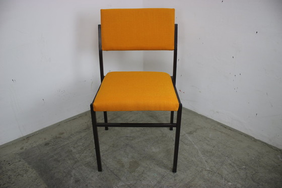 Image 1 of 6X L&C Arnold Stahlrohr Stühle Vintage Stuhl Set Orange Neubezug 60S
