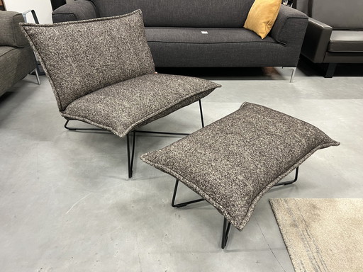 Neu Jess Design Earl Sessel mit Hocker Stoff