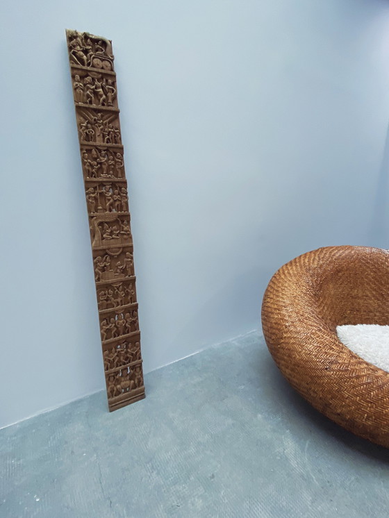 Image 1 of Rattan Geflecht „Mushroom“ Chair Pille Sessel Mit Schaffell Kissen, Frankreich 1970Er