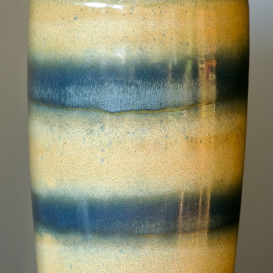 Image 1 of Große Massive Vase West Germany Aus Sandstein Blau Und Sand