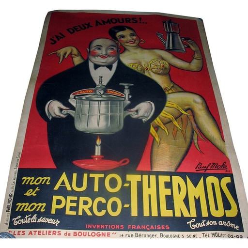 Vintage-Werbeplakat "j'ai deux amours!" von Paul Mohr, 1946