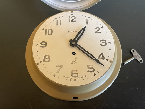 Image 1 of Uhr Jaz 8 Tage Vintage Industrial Wanduhr Französisch