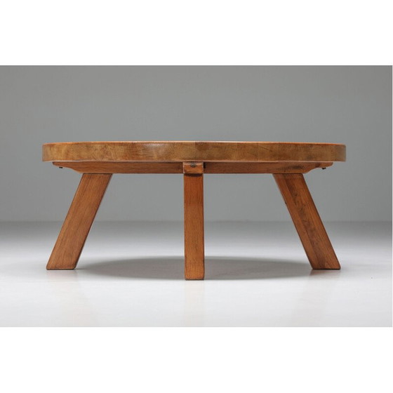 Image 1 of Runder Couchtisch aus Kiefernholz von Charlotte Perriand, 1960